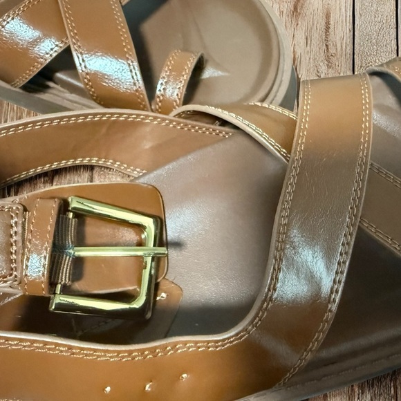 ZARA CROSSED STRAP FLAT SANDALS Size 6.5/7 US (37) - Picture 13 of 14